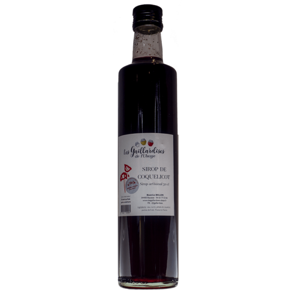 Sirop de Coquelicot Artisanal 50 cl - Raffinement pour Cocktails et Desserts